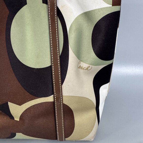 Authentic Coach No. 11116 Op Art Sateen Tote - Picture 8 of 13